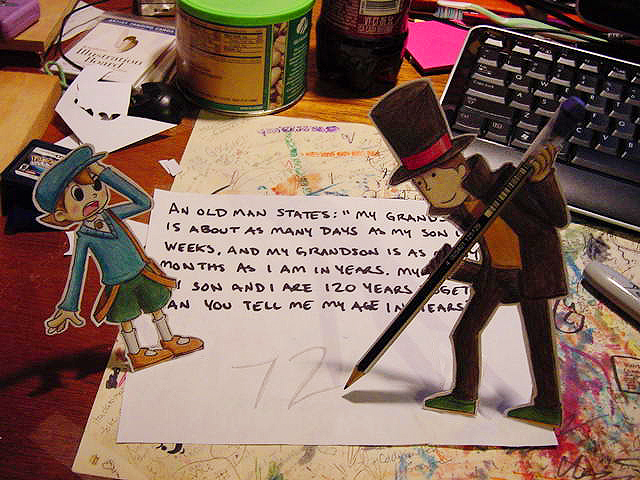Paper Professor Layton + Luke by pettyartist