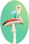 Fairy_on_a_Mushroom by Flufflepot
