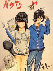 Bakuman Christmas Moritaka and Miho by HUmarWarriorAtticus