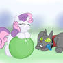 Sweetie Belle and Rover Jr.