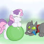 Sweetie Belle and Rover Jr.