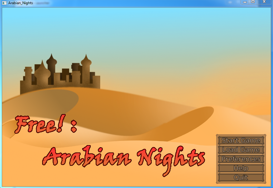 Free! Arabian Nights [Screenshot] - Game Menu