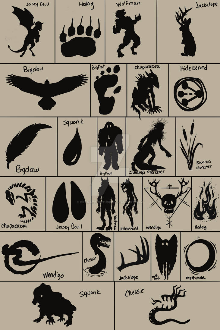 COMMISSION | Cryptid Hunt | Cryptid Symbols by drkmatt3rstudio on ...