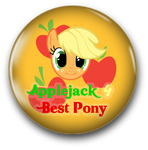 Applejack for Best Pony Button by GingerSnapMLPFiM