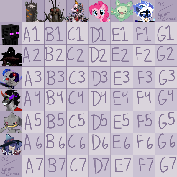 Multifandom Wheel MultiFandom Grid (OPEN) by Sn3kb010 on DeviantArt