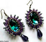 Plum and Turquoise Earrings by mariachughtai