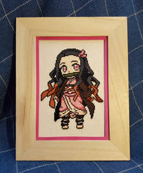 Nezuko (Demon Slayer) cross-stitch