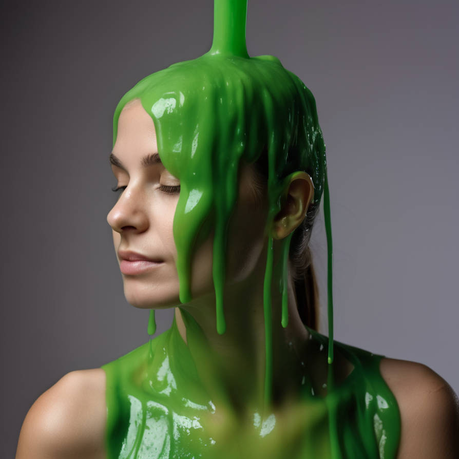 Woman Green Slimed Profile View 9 By Theslimer On Deviantart