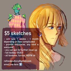 5USD sketch commissions!!