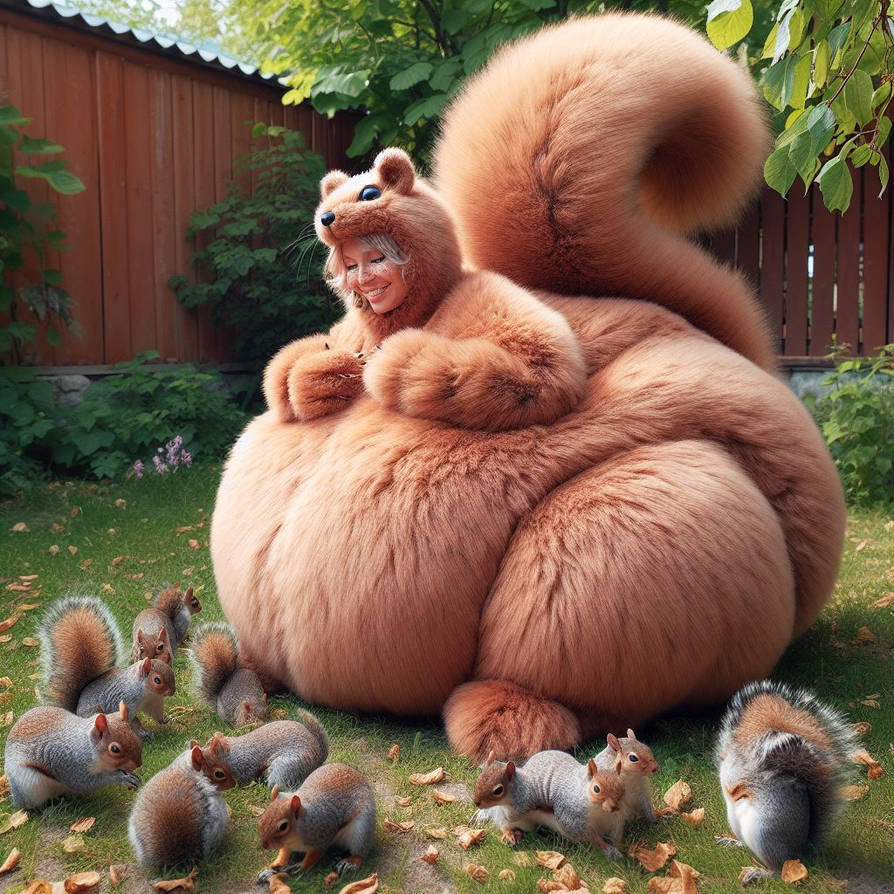Deviantart Risumon Squirrel Squirrels feeding big momma squirrel girl by free4alltoyou on DeviantArt