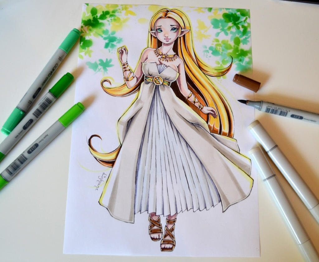 Zelda - Tutorial in my Coloring Book by Lighane