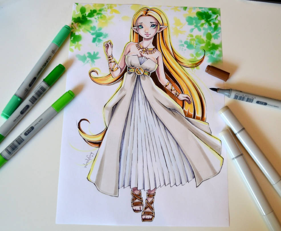 Zelda - Tutorial in my Coloring Book by Lighane