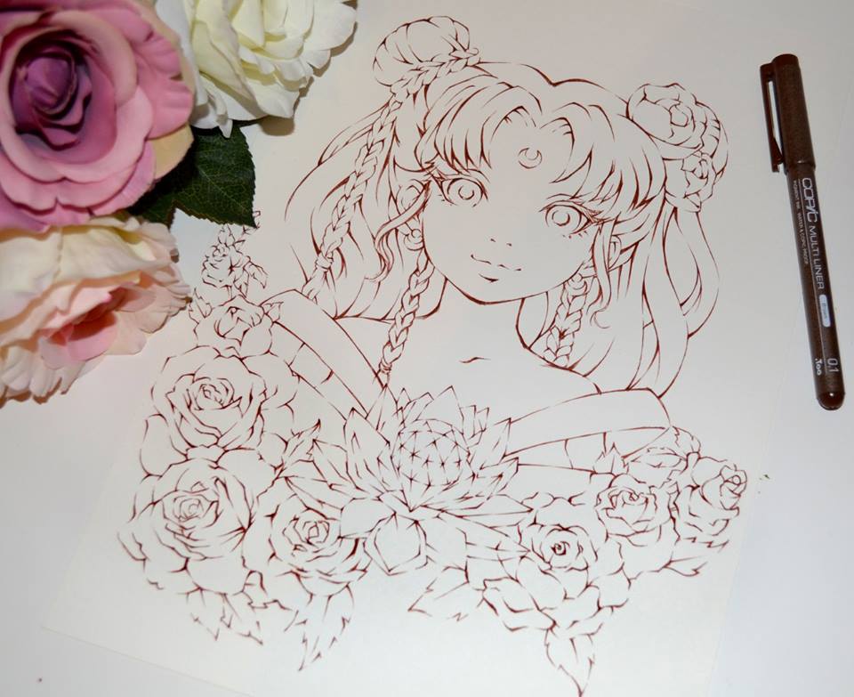 Floral Sailor Moon (Lineart)