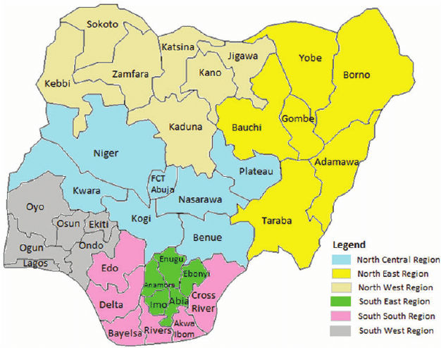 Map of Nigeria showing the 36 states and Federal C By MatriBook On map-of-nigeria-showing-the-36-states-and-federal-c-by-matribook-on