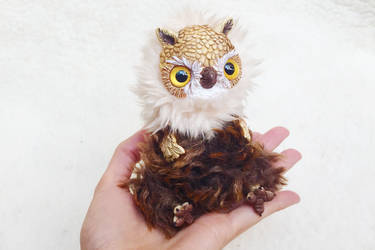 Brown owl ooak art doll