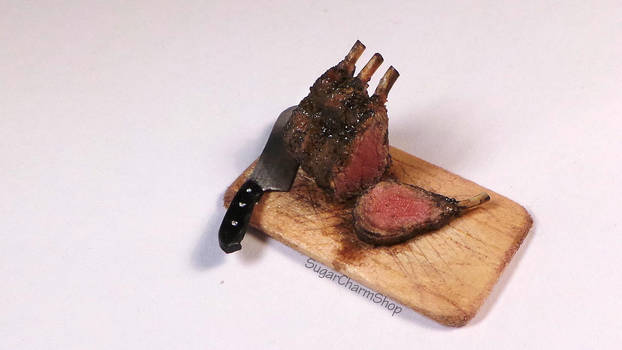 1:12 standing rib roast - polymer clay