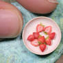 1:12th scale miniature food bowl of strawberries