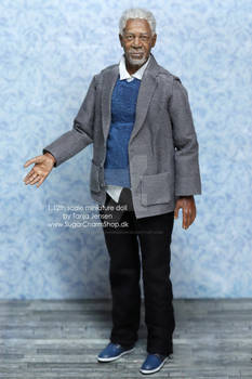 1:12th Morgan Freeman inspired miniature doll