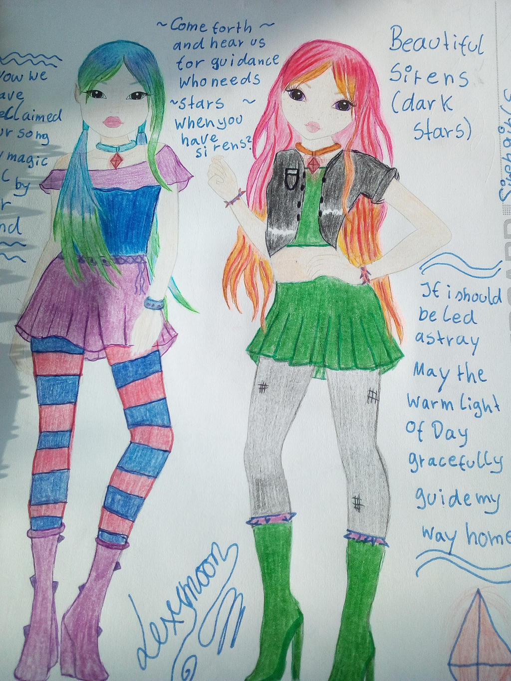 The Siren and the seamare (Fandrawing with ocs )