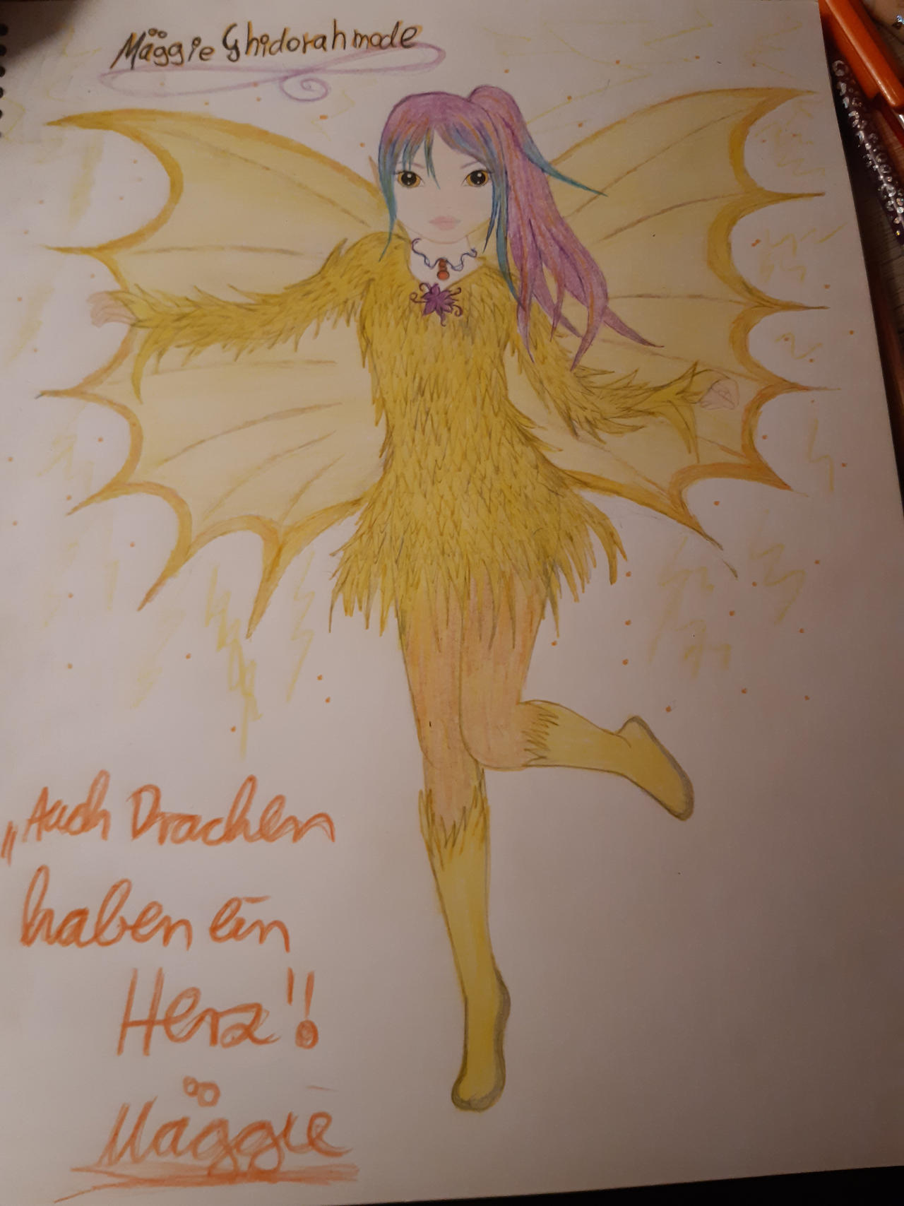 When Maggie uses the aura of king ghidorah