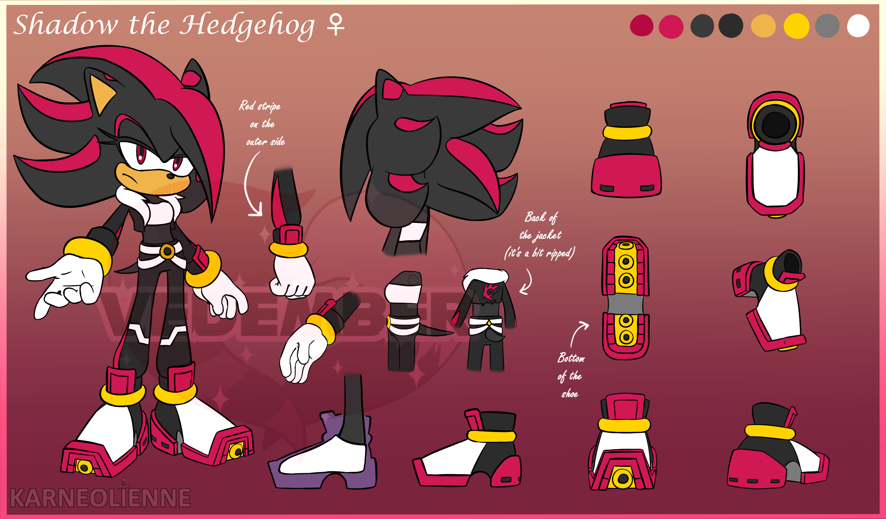 Female Shadow the Hedgehog Reference by Vedember on DeviantArt