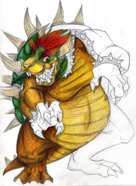 Mario- R. Bowser with colour