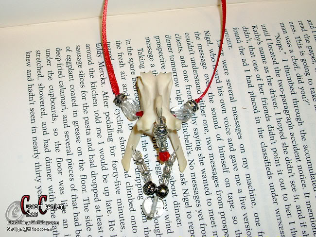 Red Ribbon Vertebrae Necklace