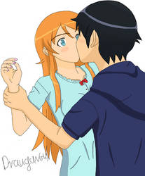 Kyousuke and Kirino kiss