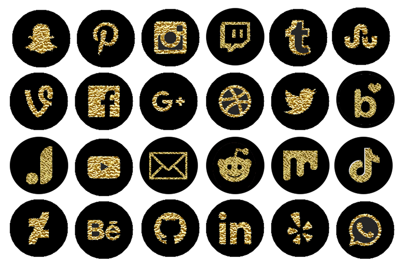 Gold Social Media Icon Png