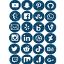 Blue Social Media Icon Circles