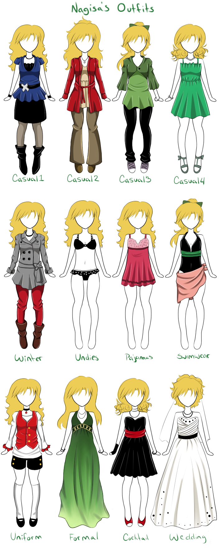 Nagisa Outfits