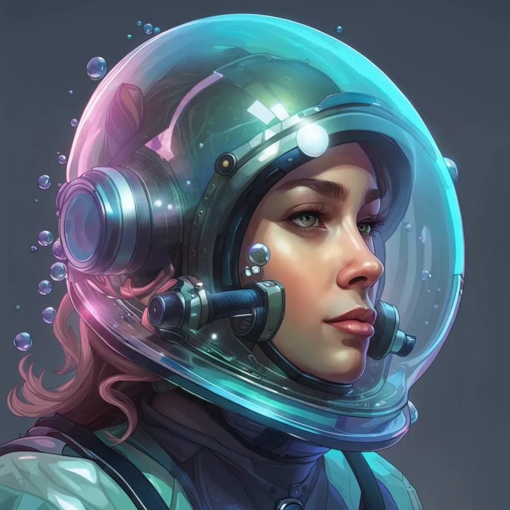 Female diver In A Clear Bubble Helmet by COF4070 on DeviantArt