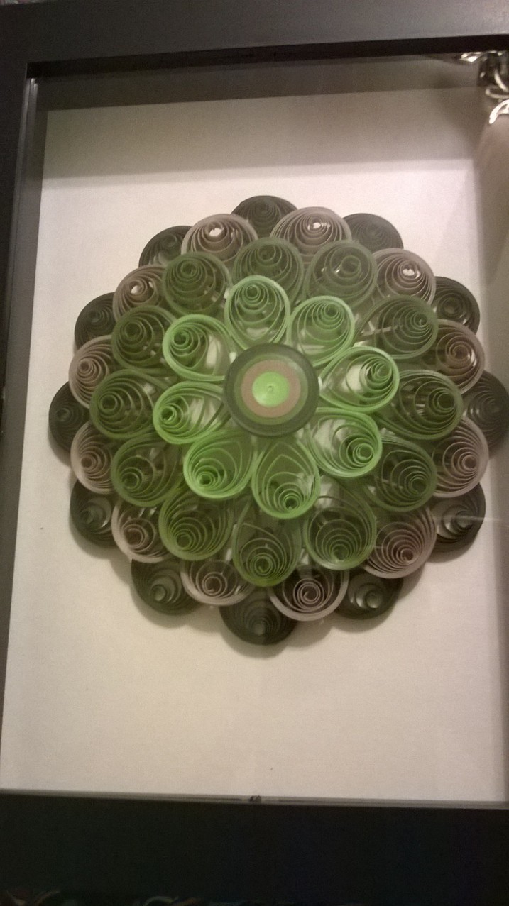 Green quilled flower