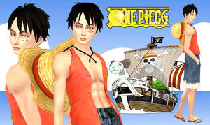 Wallpaper - Monkey D. Luffy (Sims 4) ver.