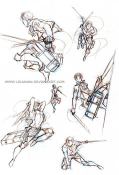 Shingeki no Kyojin- Action poses practice