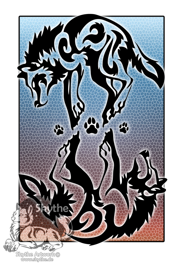 Double wolf tribal