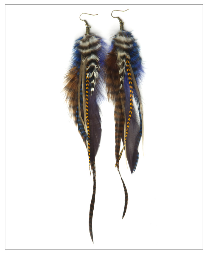 Kahlua - Long Feather Earrings