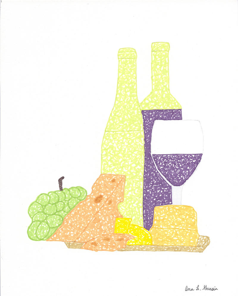 Wine and Cheese Scribble 1