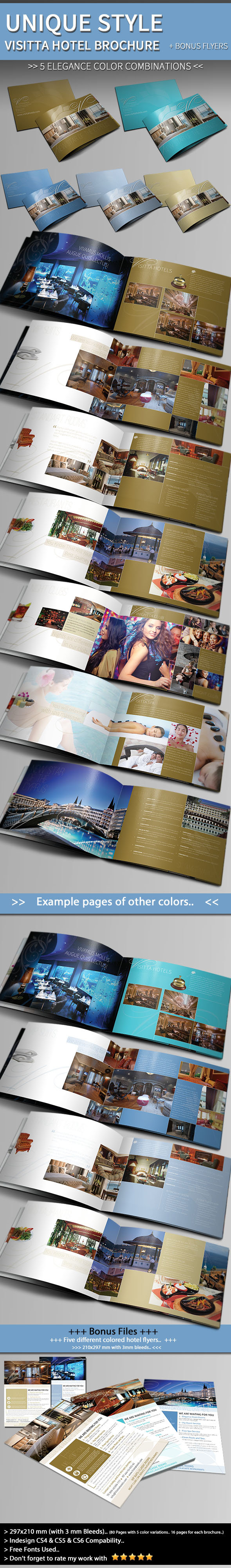 Unique Hotel Brochure + Flyer Template