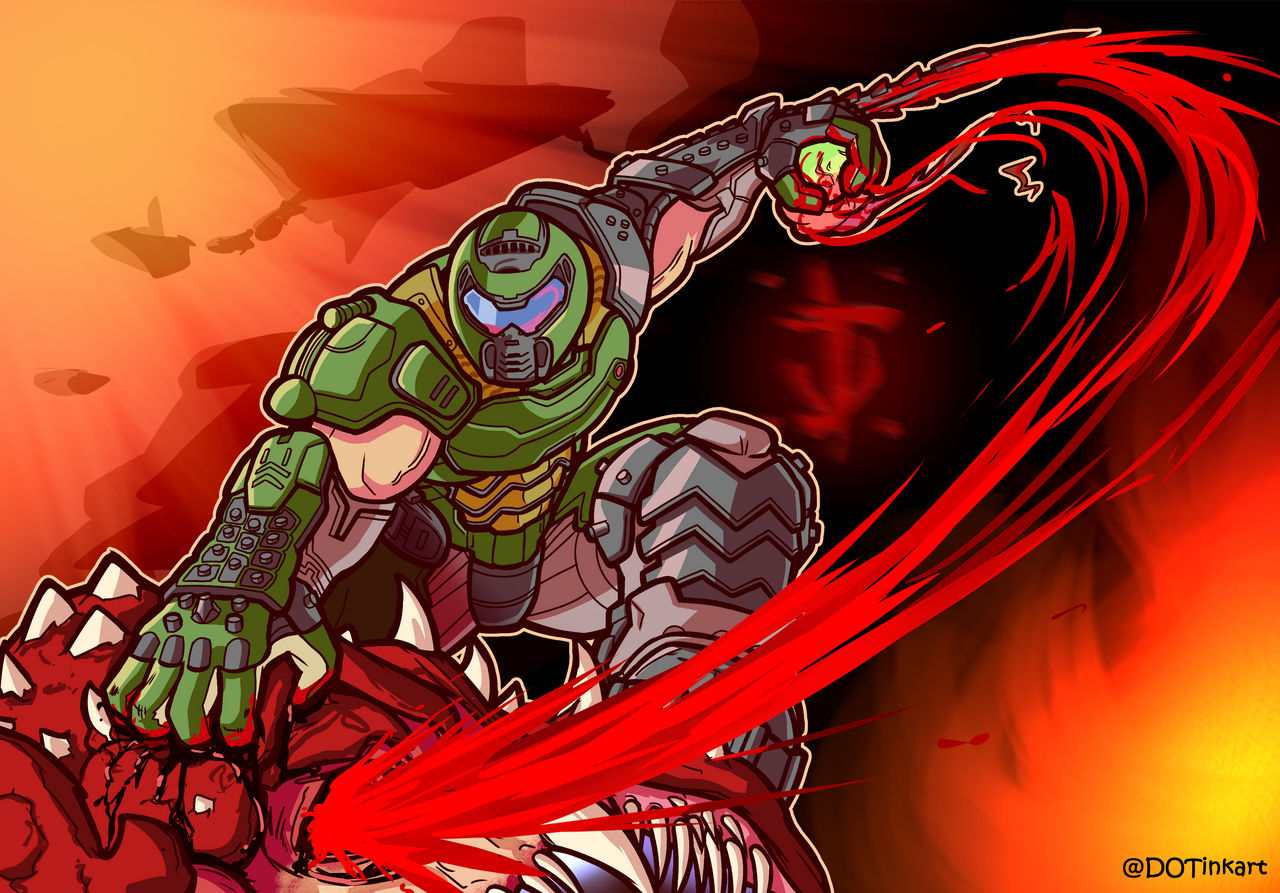 Doom guy by DOTinkart on DeviantArt