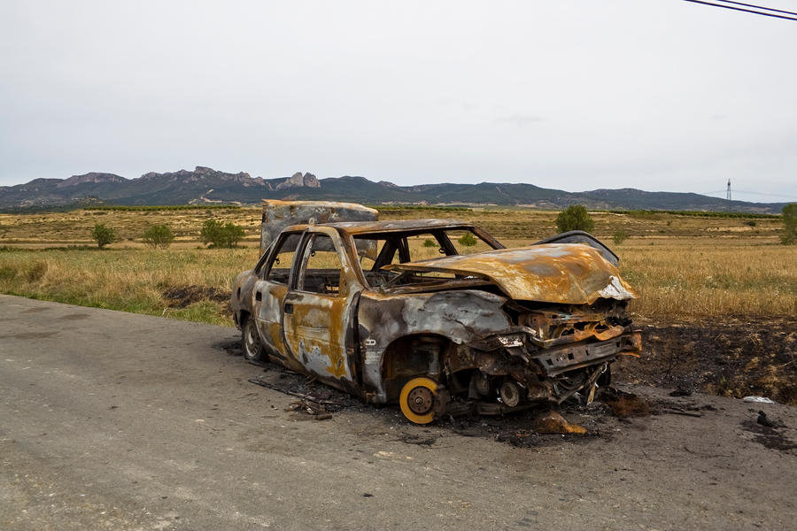 burned car 2 by ana-ene-eme