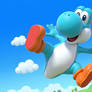 Nintendo: Light Blue Yoshi 3D Render- Joyful Yoshi