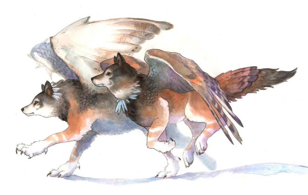 Owl Wolves by seraphxviii