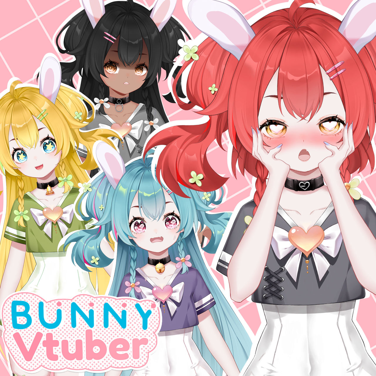 Vtuber Rabbit Guy Girl Rabbit Vtuber Model | Full body/Fully Rigged by vtuber2d on DeviantArt