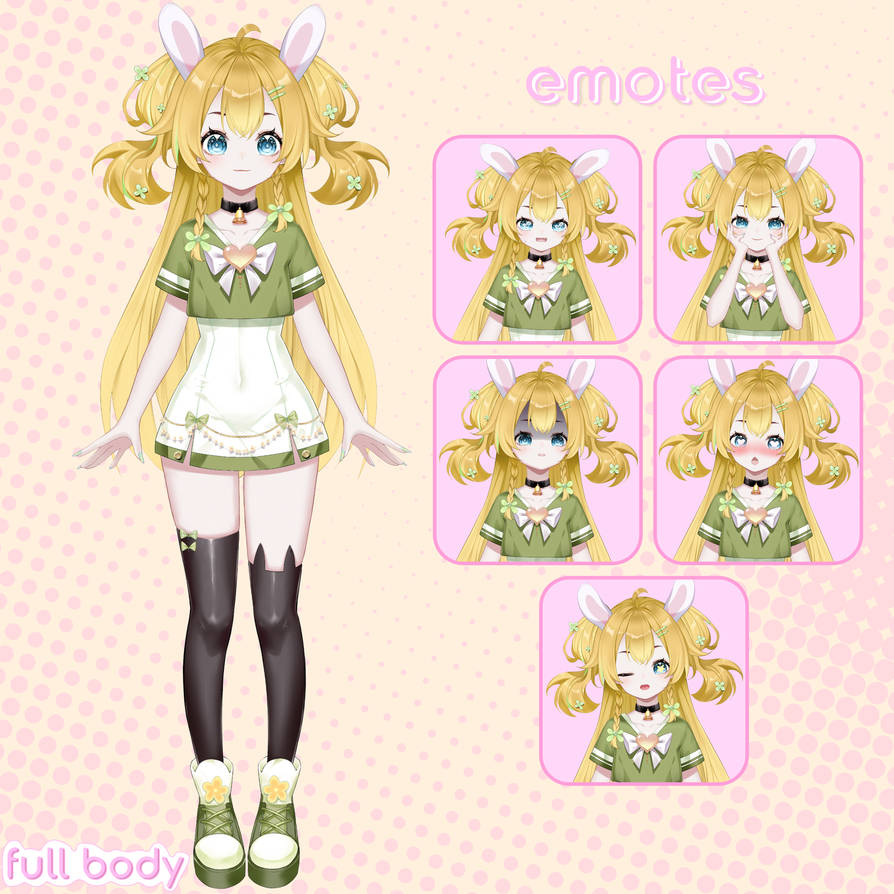 Roy Rabbit Vtuber Girl Rabbit Vtuber Model | Full body/Fully Rigged by vtuber2d on DeviantArt