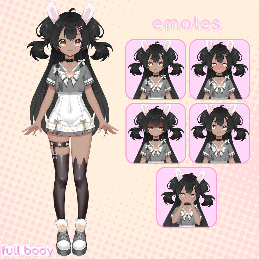 Girl Rabbit Vtuber Model Full body/Fully Rigged by vtuber2d on DeviantArt