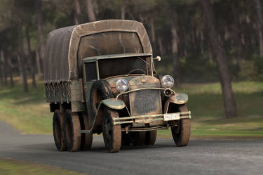 GAZ AAA CARGO TRUCK FRONT VIEW