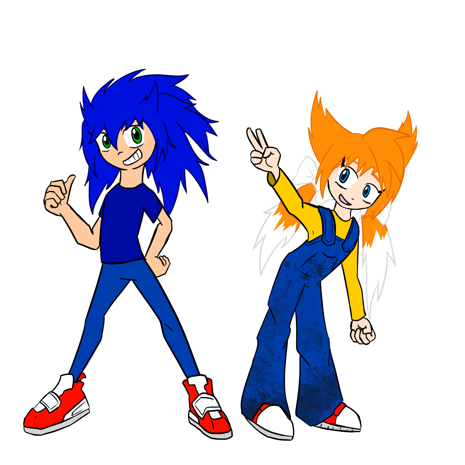 Sonic and Tails girls by PlayerError404 on DeviantArt