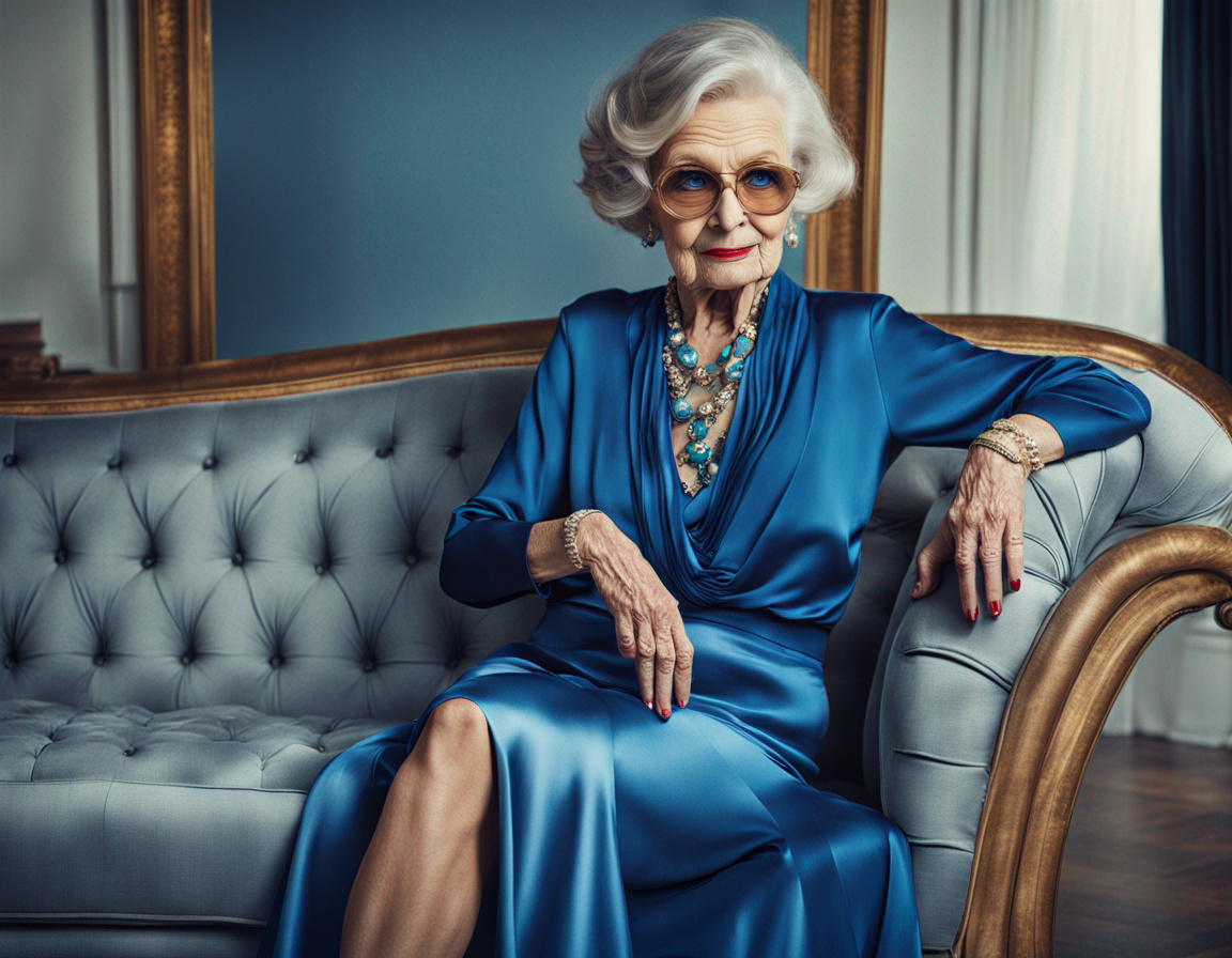 Glamorous Old Lady In A Silk Blouse And Blue Pleat By Tonyinspain On glamorous-old-lady-in-a-silk-blouse-and-blue-pleat-by-tonyinspain-on