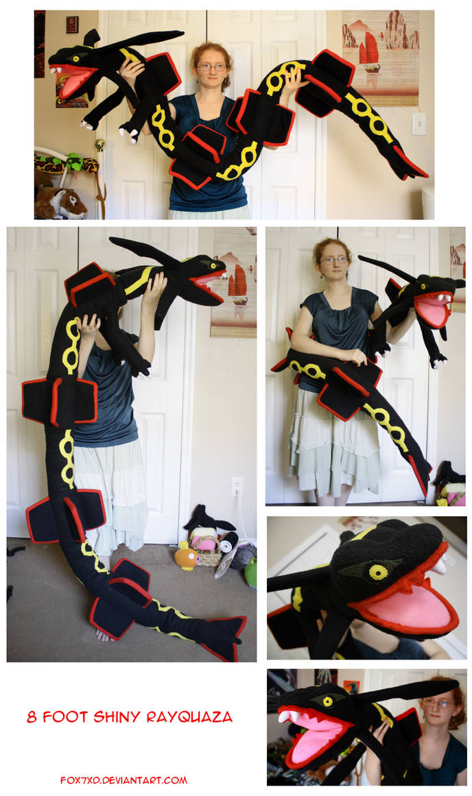 Shiny Rayquaza Plushie by Fox7XD